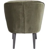 Sara fauteuil velvet warm groen WOOOD